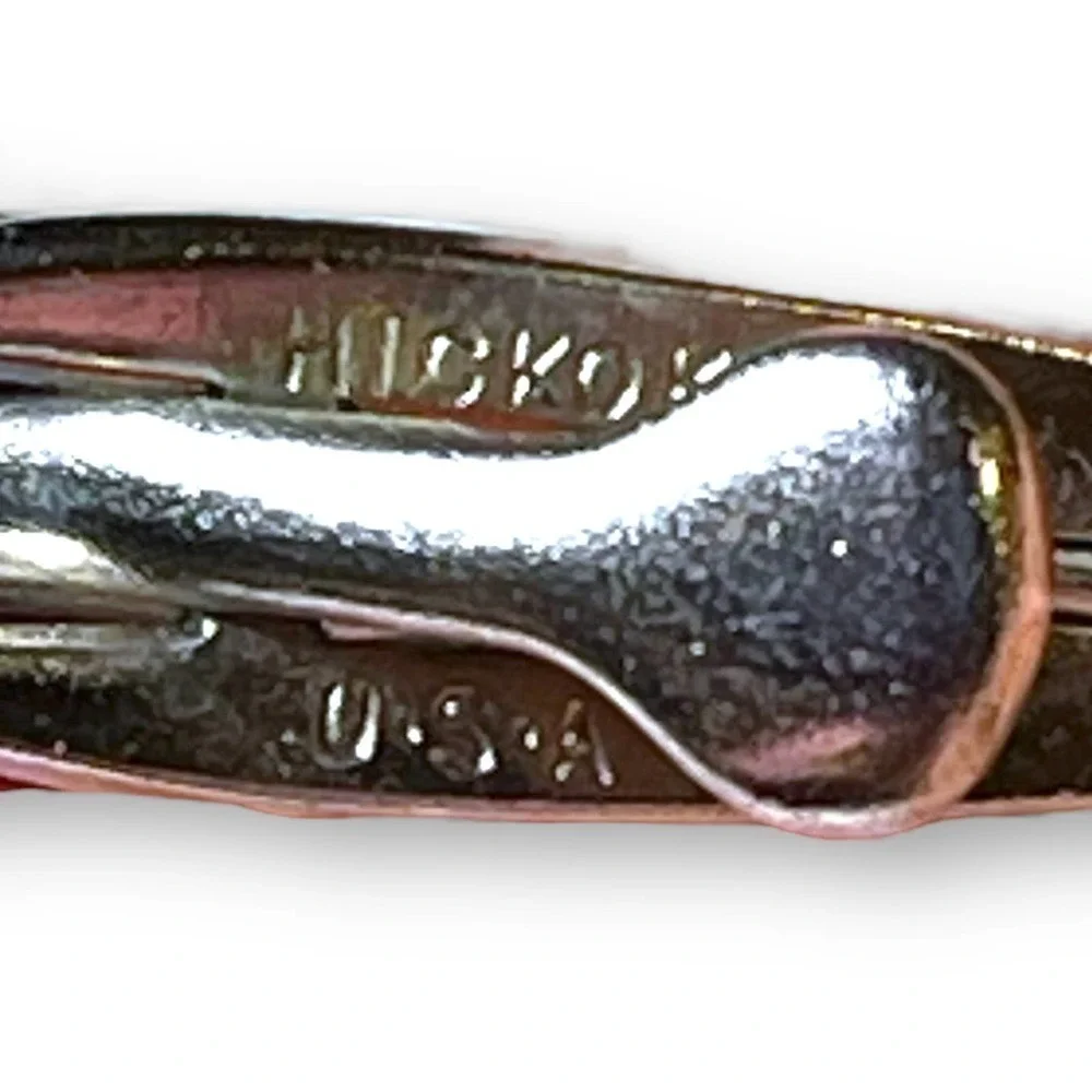 Hickok Vintage Silver Tone Faux Moonstone Tie Clip